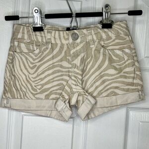 GapKids Zebra Print Shorts Girls Size 8 Sparkle Rolled Cuff